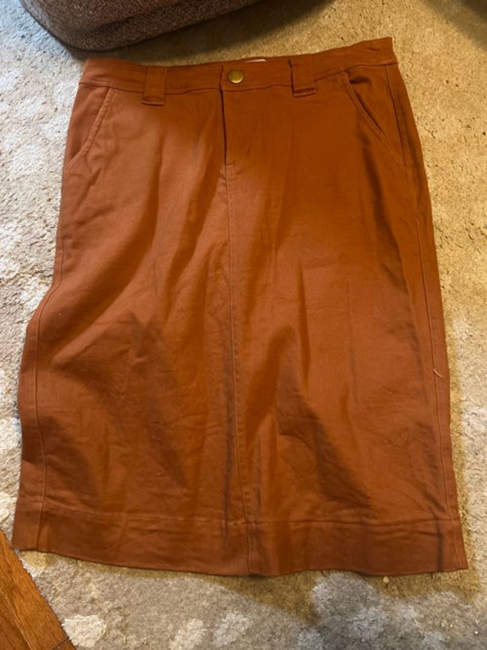 Women's Rust Midi denim skirt